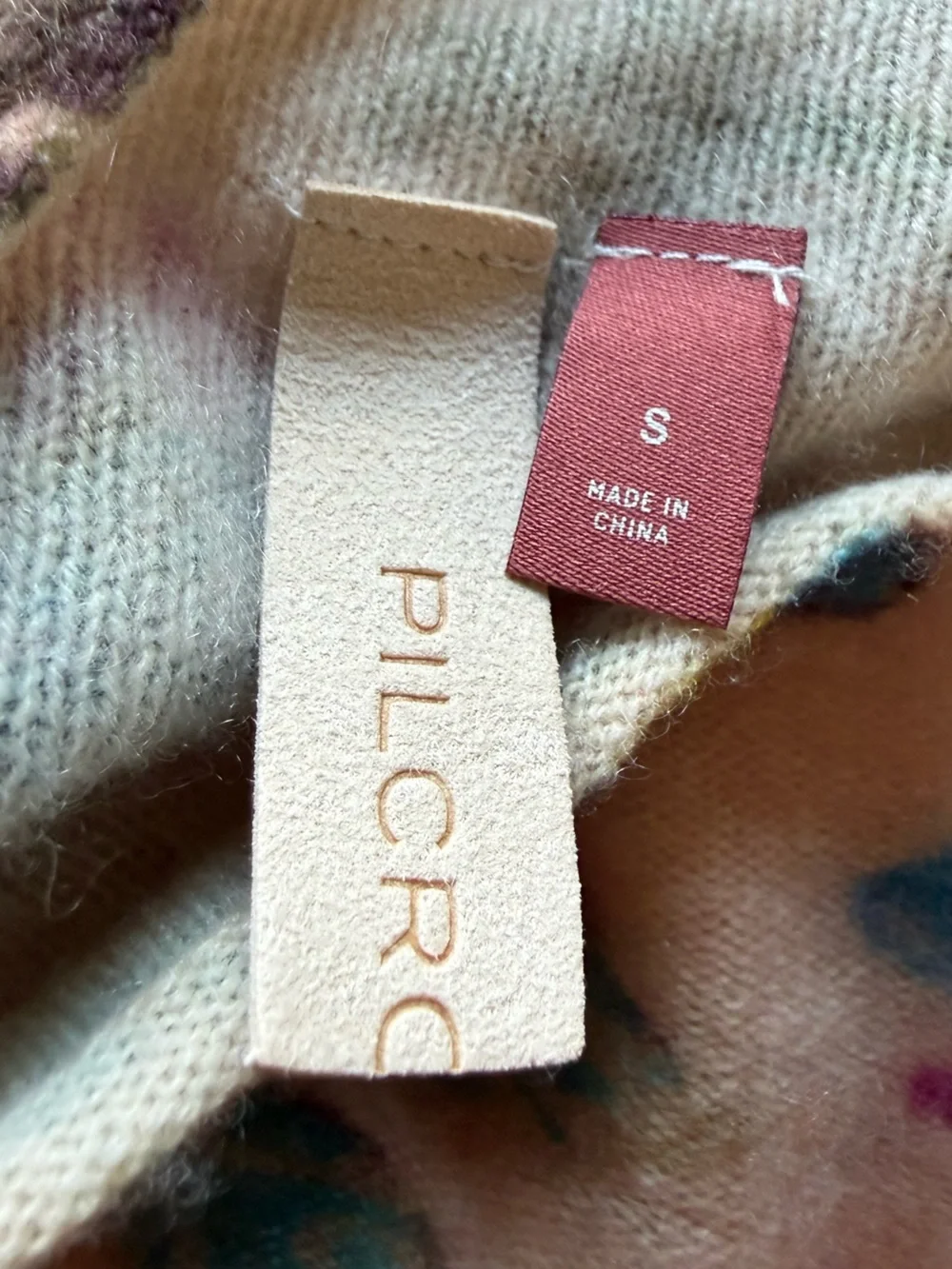 Anthropologie Pilcro Alani Mock Cashmere Floral Sweater sz small